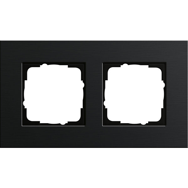 Gira Abdeckrahmen 2-fach aluminium schwarz 0212126